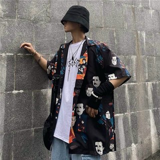 Áo sơ mi form rộng tay lở nam nữ in họa tiết cực chất, chất liệu mềm mịn, thoáng mát, áo sơ mi cặp đôi nhóm