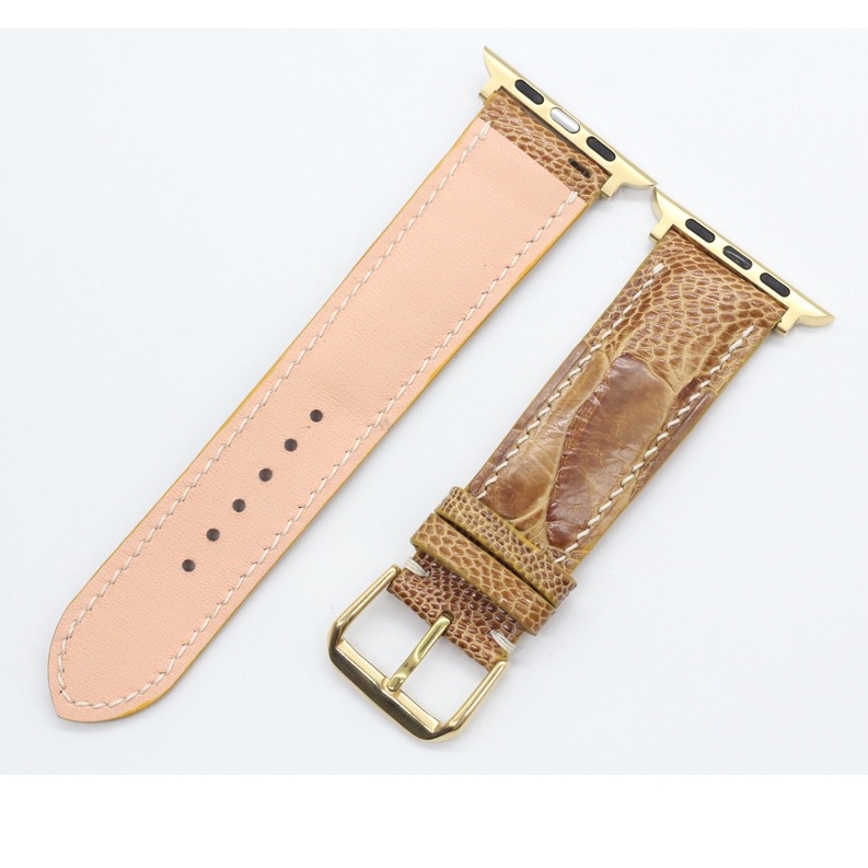 Dây Đeo APPLE WATCH Da Đà Điểu Khóa Kim,Dây Thay Thế Apple Watch Series 2,3,4,5,6,7,SE Mặt 38/45mm,Sản Phẩm Kèm Phụ Kiện