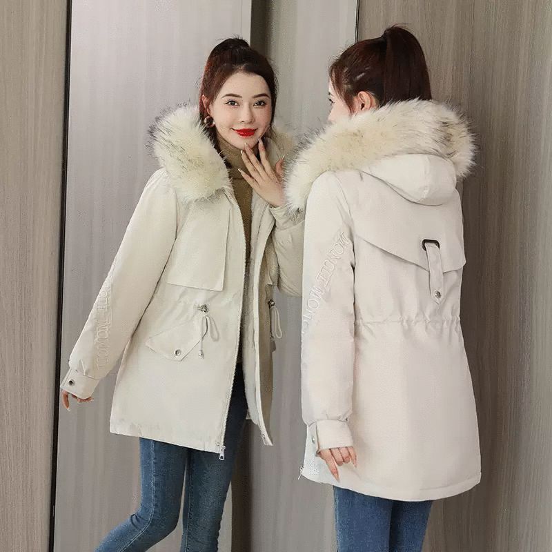 Áo phao 5 màu lông chồn - Áo khoác nữ chất phao trần lông tháo rời | BigBuy360 - bigbuy360.vn