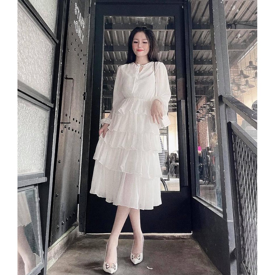 [Mã SKAMSALEP6 giảm 10% tối đa 100K đơn 150K] ĐẦM TRẮNG XOÈ BÈO TẦNG | BigBuy360 - bigbuy360.vn