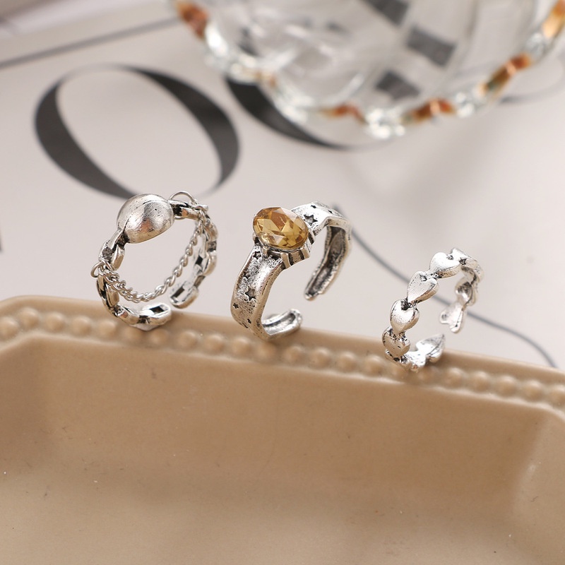 Nhẫn Hở Có Thể Điều Chỉnh Kích Cỡ Hình Trái Tim Phong Cách Hip Hop Punk Dành Cho Nữ