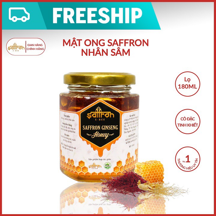 Mật Ong Nhân Sâm Nhụy Hoa Nghệ Tây SAFFRON GINSENG HONEY 180ML