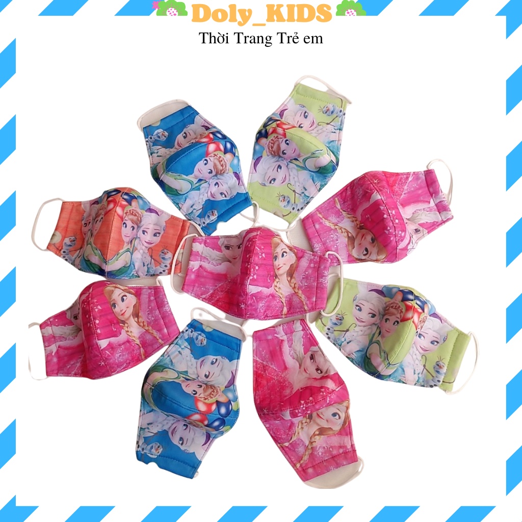 Khẩu trang cho bé sét 10 chiếc Doly kids , Khẩu trang vải cho bé trai bé gái hình siêu nhân KTV01 bé 1-6T