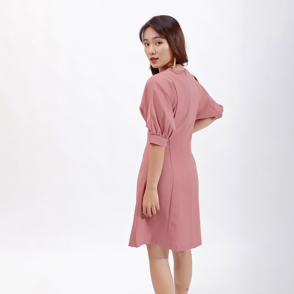 [Mã WABRWA15 giảm 15% đơn 300K] Váy đầm chữ a thời trang Eden tay cánh dơi phối nút - D386 | BigBuy360 - bigbuy360.vn