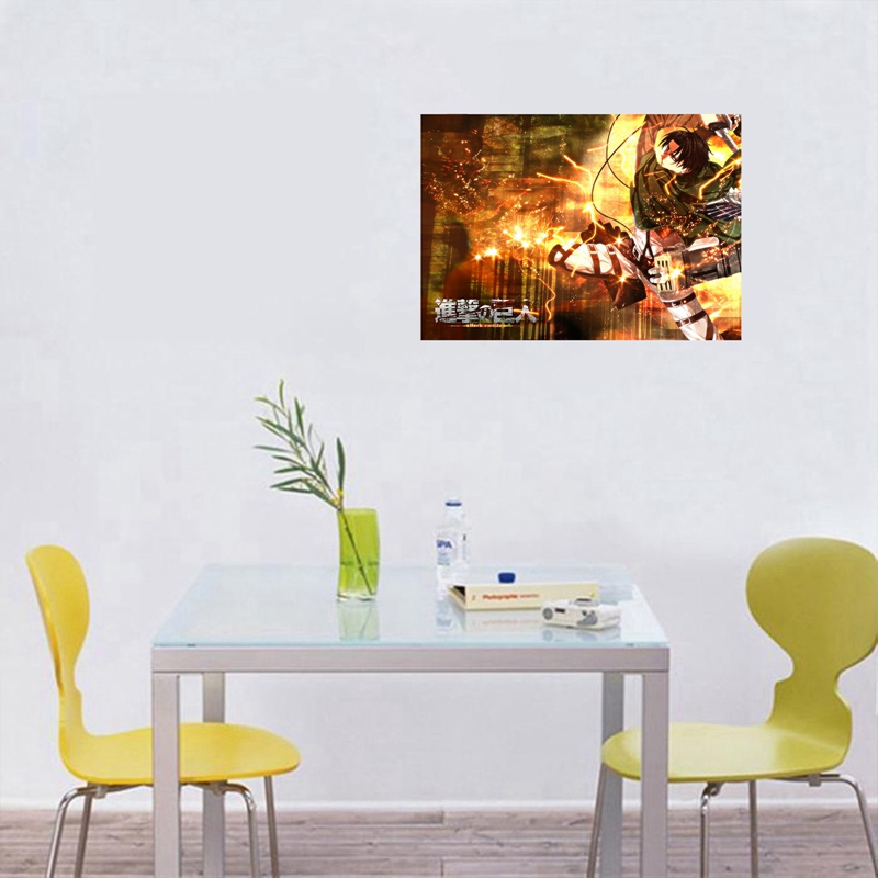 Longchunshang Tranh Treo Tường In Hình Anime Attack On Titan 4 Phong Cách Nhật Bản Kích Thước 30x45cm