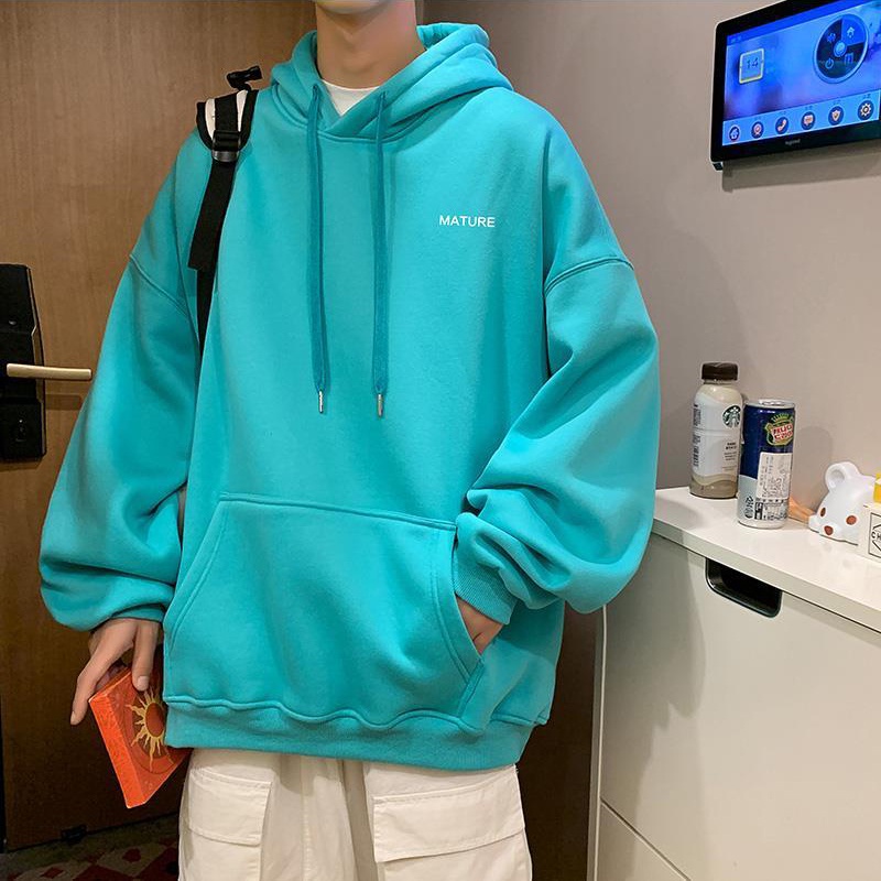 Áo khoác nam tay dài có nón in chữ size M-5XL