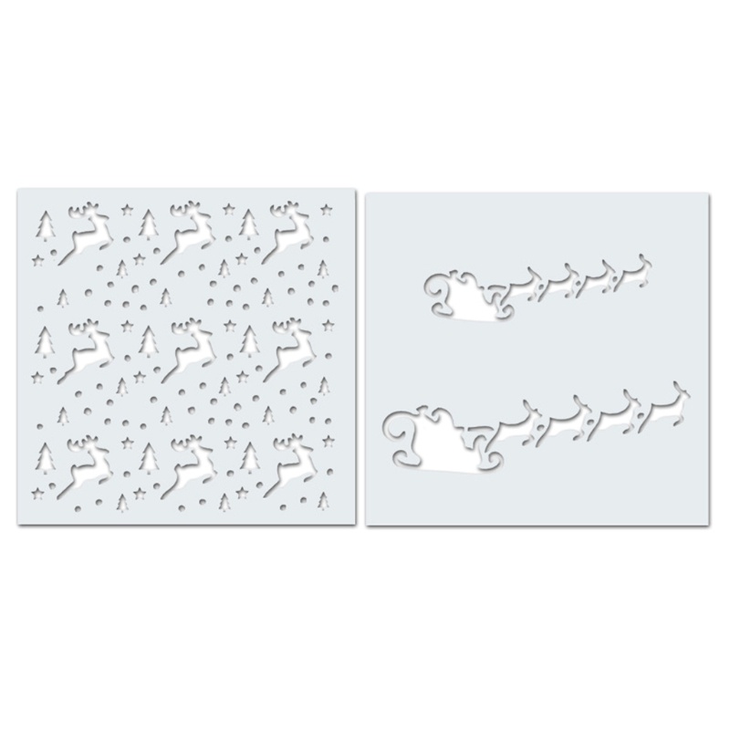 Bộ 2 Khuôn Tô Màu Trang Trí Hình Tuần Lộc Giáng Sinh