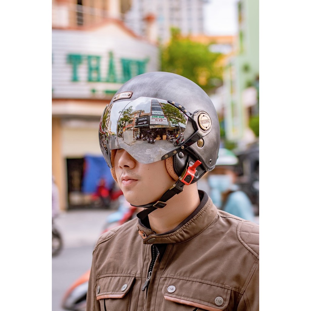 MŨ BẢO HIỂM 3/4 BULLDOG POM [TẶNG KÈM KHÓA SỐ ĐA NĂNG]_Phuotarmor