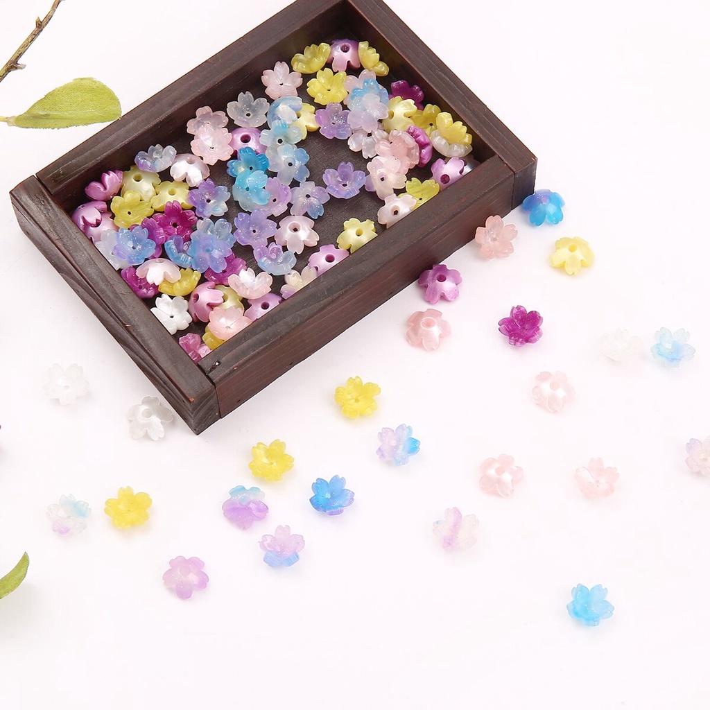 Set 10 Hạt Xỏ Lỗ Hình Cánh Hoa 1mm Dùng Để Làm Đồ Trang Sức Thủ Công