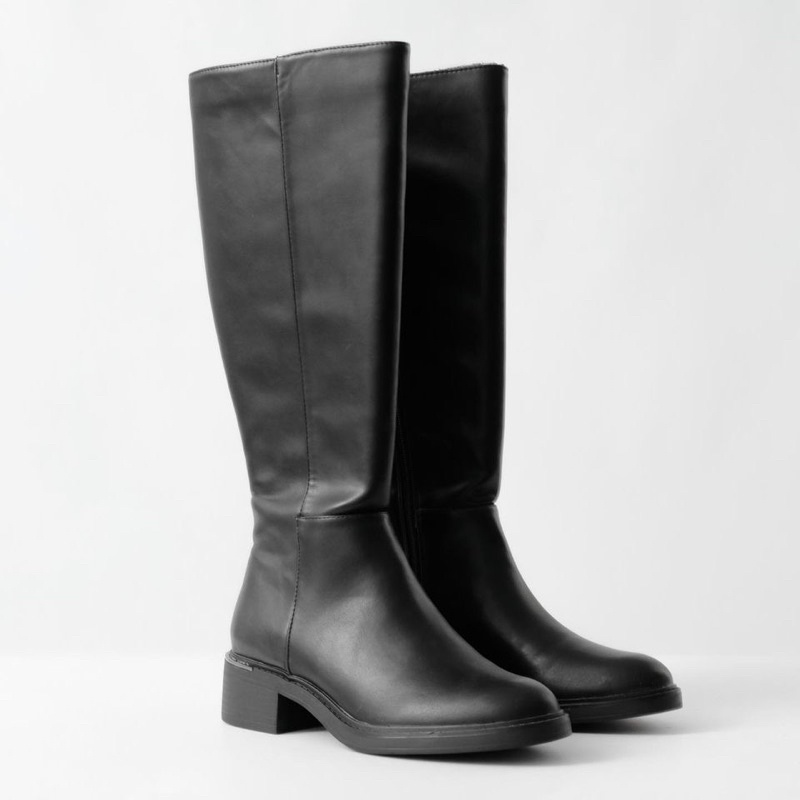 [JOIEHOME] Boots đùi da trơn, kéo khoá bên