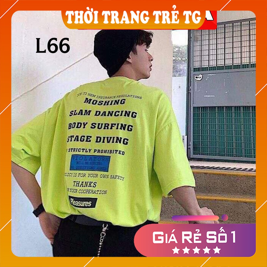 Áo phông 💕𝑭𝒓𝒆𝒆𝒔𝒉𝒊𝒑💕 Áo thun nữ Unisex L66 thun form rộng, mặc cặp, nhóm, lớp màu xanh chuối in chữ sau lưng.