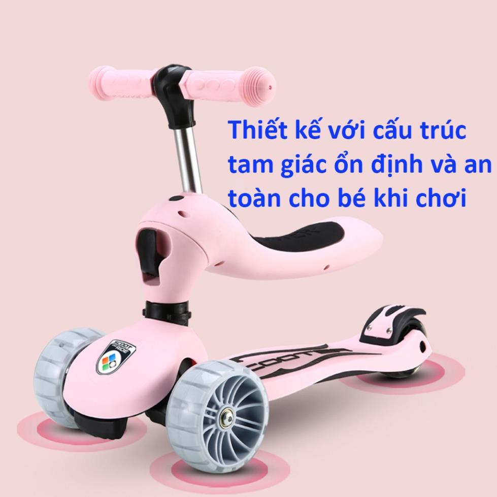 Scooter And Ride Novo X9, Có Tay Đẩy, Bánh Xe To Phát Sáng, Chịu Tải 50kg - Xe Scooter - Xe Chòi Chân Cho Bé Từ 1-8 Tuổi