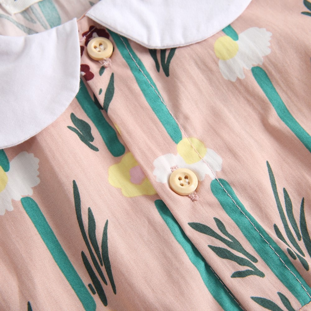 Áo liền thân Sanlutoz sát nách in hoa thời trang mùa hè cho em bé