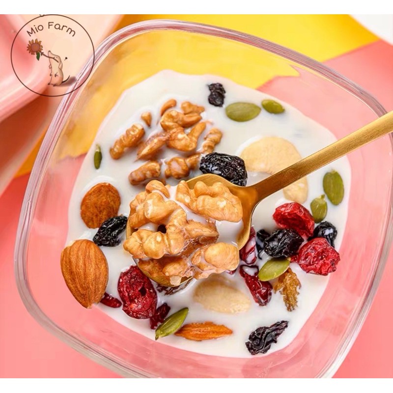 [Mio Farm] Siêu Hạt Mix Hạt Dinh Dưỡng Ăn Vặt Ăn Kiêng Healthy Granola Giảm Cân Làm Bánh Hạt Ăn Liền