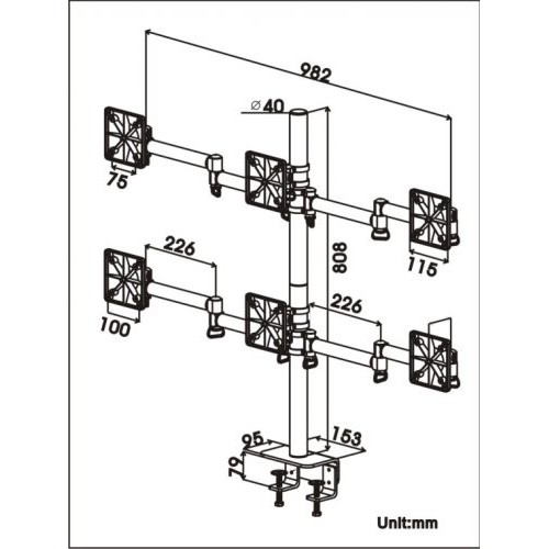 [GIÁ ĐỠ] GIÁ TREO 6 MÀN HÌNH MÁY TÍNH FOGIM TKLA-6036C1-S(B)