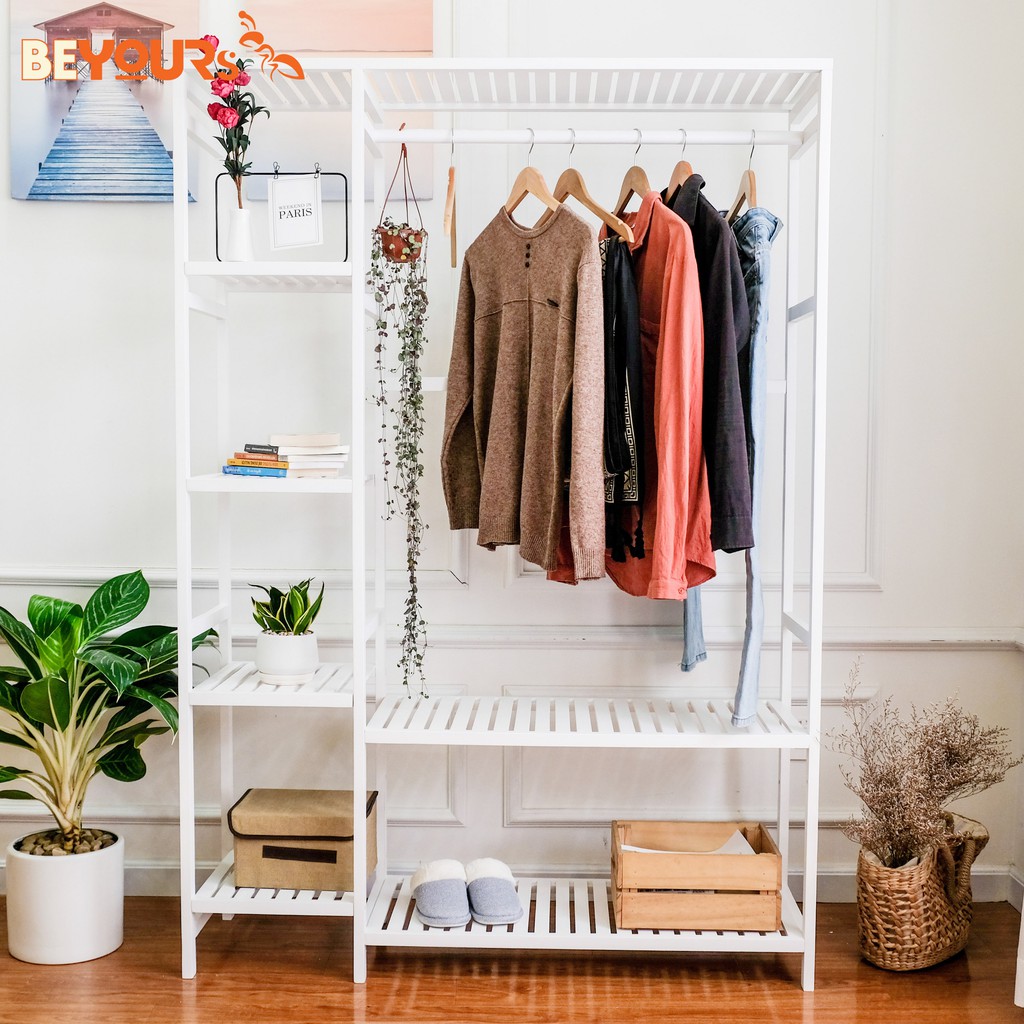 Tủ Treo Quần Áo Gỗ BEYOURs Size Khổng Lồ Double Hanger Có Kệ Đa Năng Nội Thất Phòng Ngủ Lắp Ráp Dễ Dàng