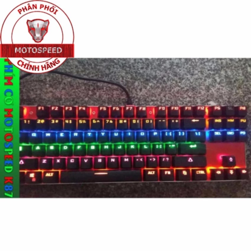 [🚀Giao siêu tốc chọn Grab, NowShip] Bàn phím cơ Motospeed K87 TKL Rainbow Gaming Keyboard