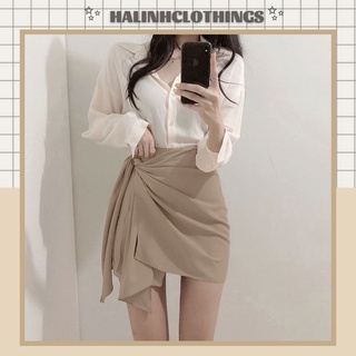 Chân váy công sở cách điệu vạt chéo