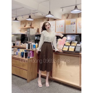 CHÂN VÁY XẾP LY DA LỘN CHẤT ĐEP