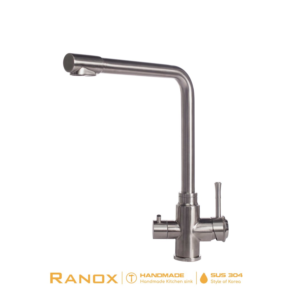 CHẬU RỬA CHÉN CAO CẤP RANOX INOX 304 DÀY 6MM VÀ VÒI RỬA CHÉN 3 ĐƯỜNG NƯỚC HÀN QUỐC RN41615