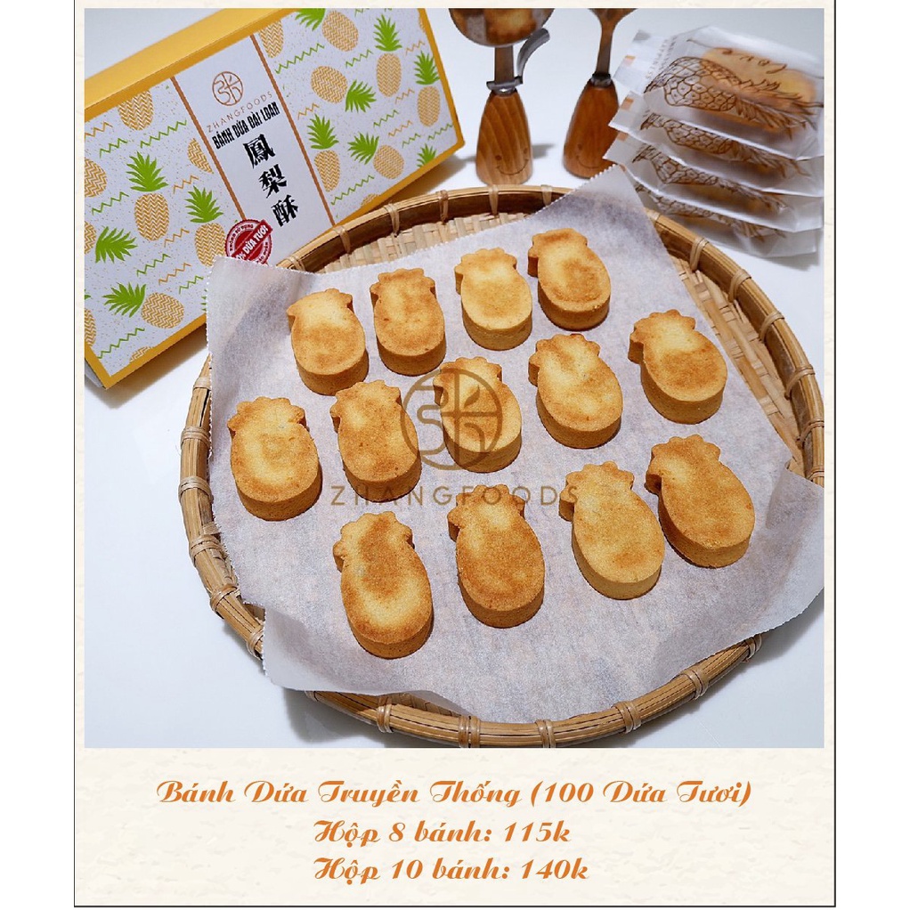 Bánh Dứa Truyền Thống Hộp 10 bánh- Zhangfoods- Healthy & Organic-  Ăn Vặt- Eat Clean- Ăn Kiêng