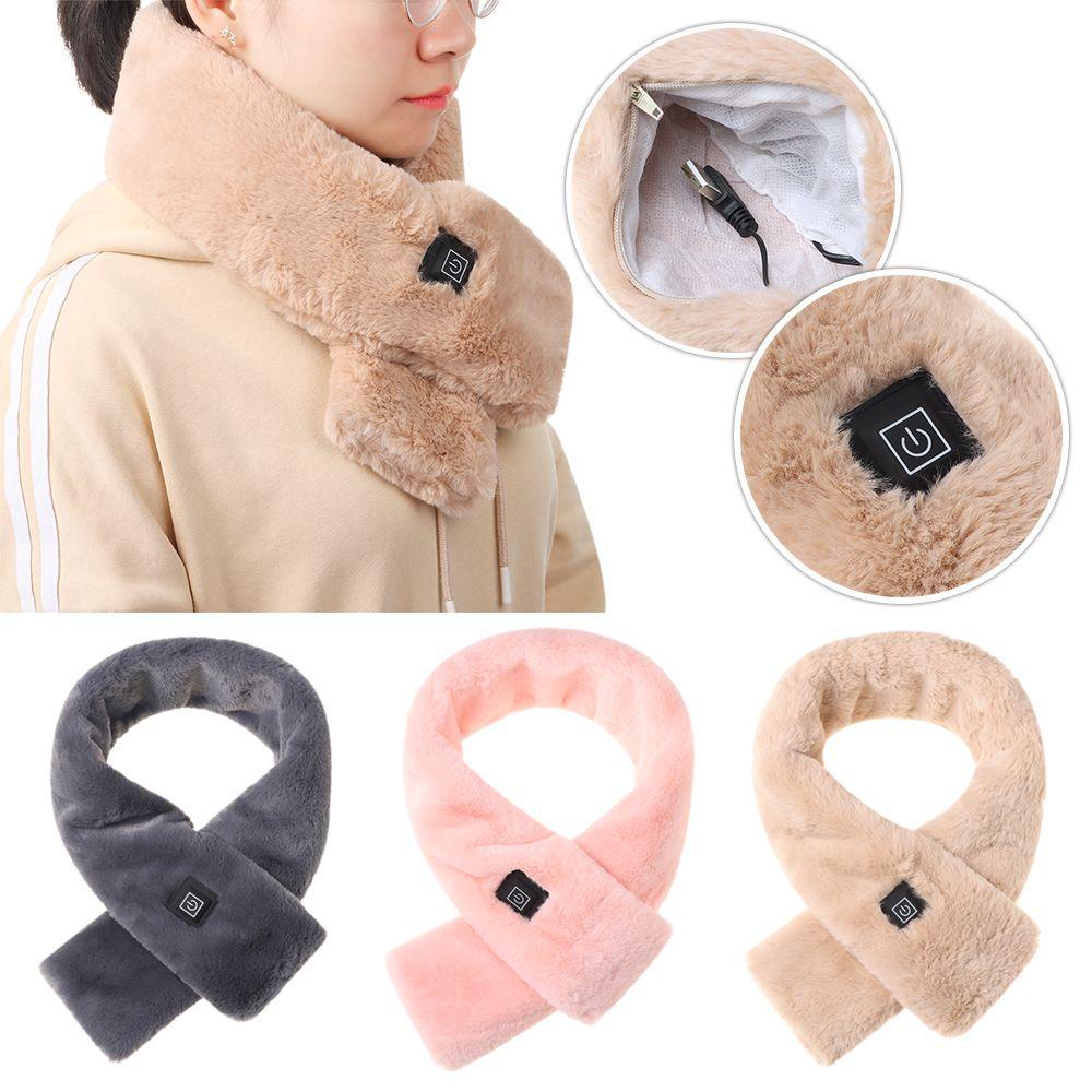 Osier1 Khăn Choàng Cổ Lông Thỏ Giả Giữ Ấm Mùa Đông Có Thể Sạc Lại Bằng Điện