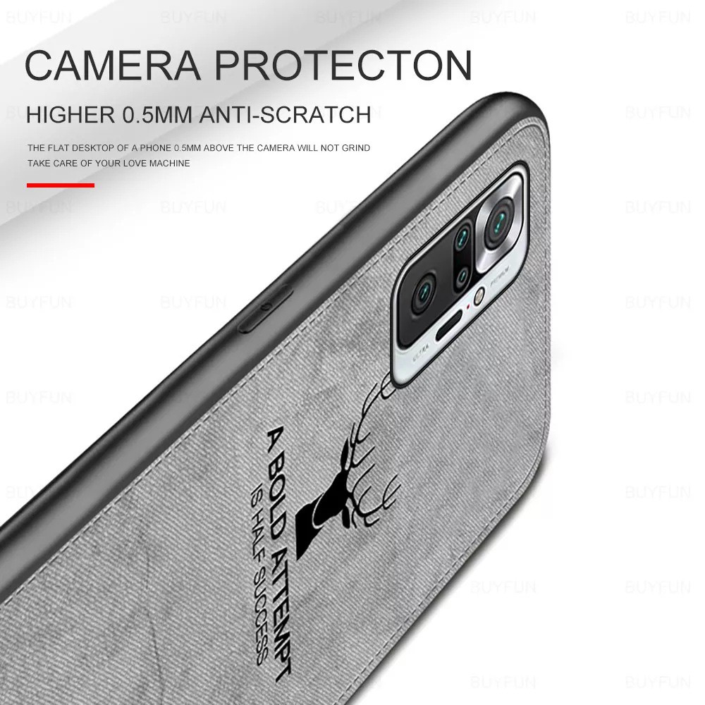 Ốp lưng Redmi Note 10 Pro chống sốc vải đầu hươu nai thời trang siêu bền
