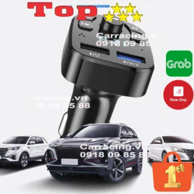 Tẩu Sạc CAR CHANGER Bluetooth 5.0 Tốc Độ Nhanh 3.0 Cho Xe Hơi có nút MENU VÀ FM