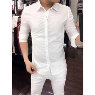 Áo sơ mi trắng đen chất cực đep