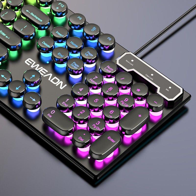 Bàn Phím Bluetooth Không Dây Nhỏ Gọn Phong Cách Punk Hỗ Trợ Chơi Game Trên Máy Tính