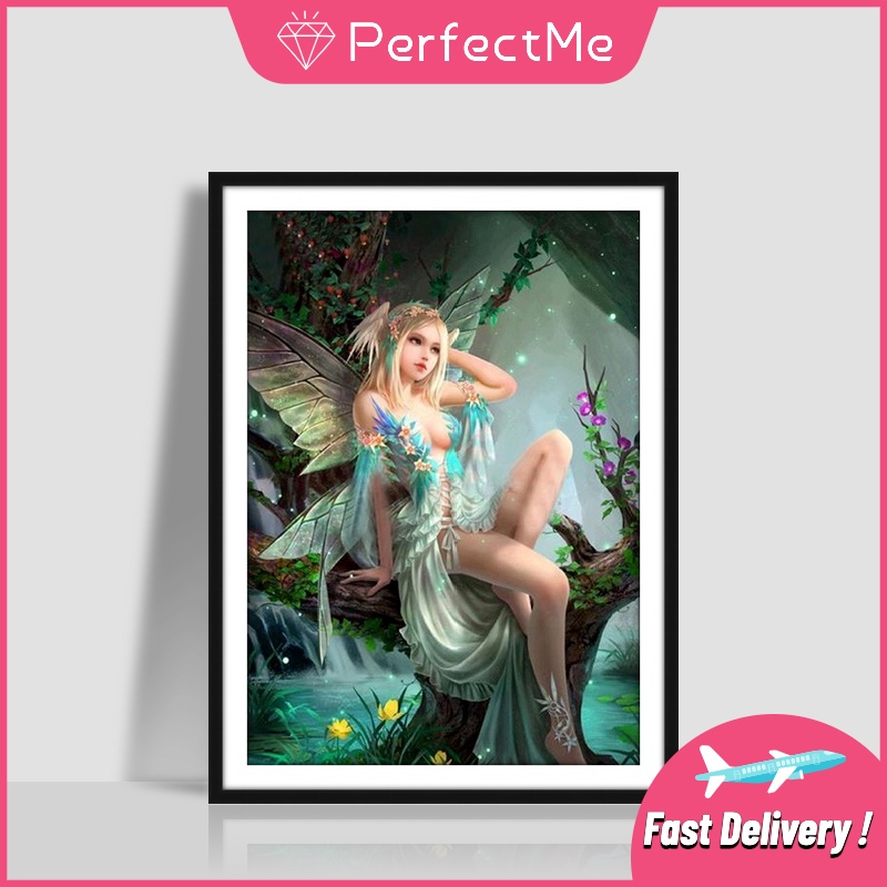 Bộ tranh đính đá 5D tự làm hình nàng tiên xinh xắn 30x40cm
