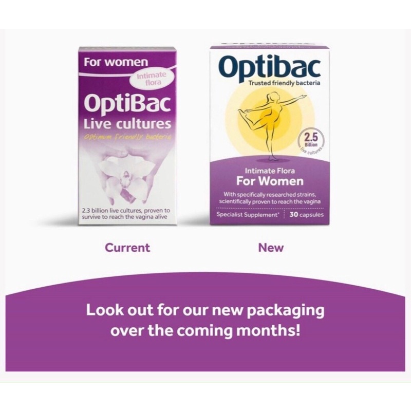 Men vi sinh Optibac probiotics for women tím 30 viên, 90 viên
