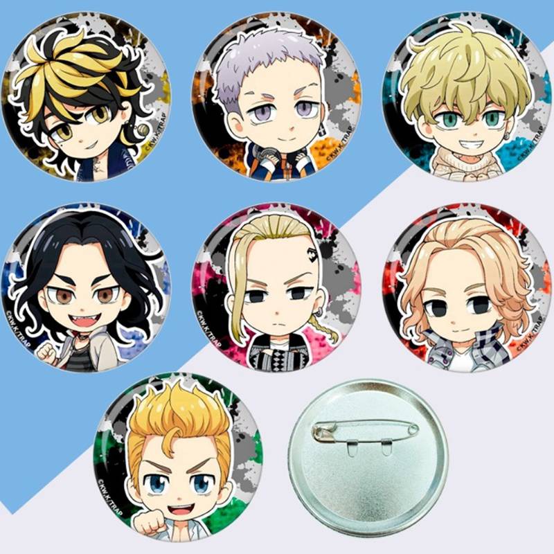 Huy hiệu Pin Cài Áo Hoạt Hình Đáng Yêu Cute Anime Tokyo Revengers Cosplay Prop Pin Brooch Kamado Nezuko Badges Button Brooch Pins Sano Manjirou Hanagaki Takemichi Tachibana Hinata Kawata Souta kids gift