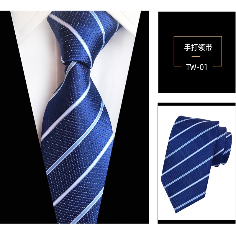 Cà Vạt Kẻ Sọc Màu Xanh Navy Thời Trang Công Sở Cho Nam [Giao Hàng Trong 24 Giờ]