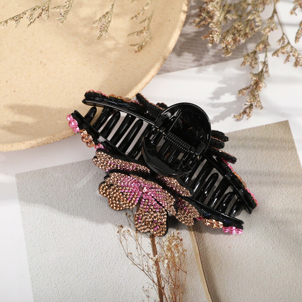 Kẹp tóc hình hoa đính đá thiết kế mới thời trang sang trọng dành cho nữ