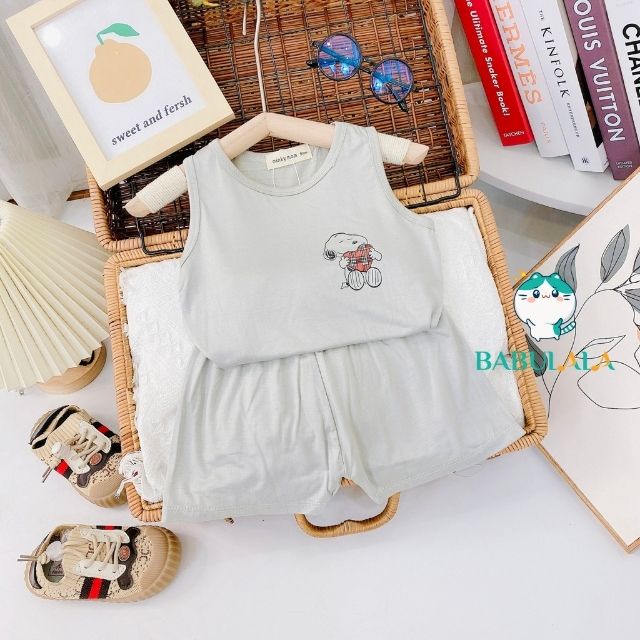 Bộ Minky Mom Ba Lỗ Bé Trai Bé Gái Thun Lạnh Đủ Màu Thoáng Mát-Đồ Bộ Cho Bé Mùa Hè 0 1 2 3 4 5 Tuổi BABULALA BL07