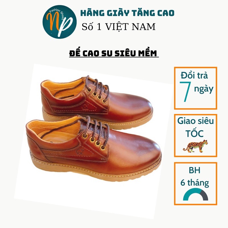 Giày da bò buộc dây cao cấp NoPo