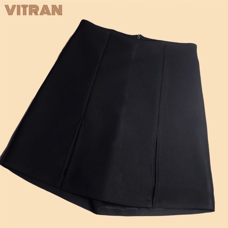 quần váy chữ A xẻ 2 bên công sở dáng ngắn quần short chất tuyết mưa dày dặn phong cách Hàn Quốc thanh lịch