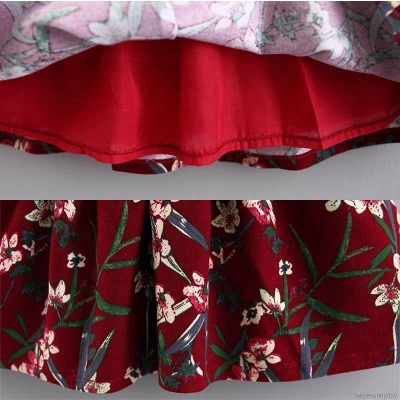 Bộ áo + váy hoa dễ thương cho bé gái