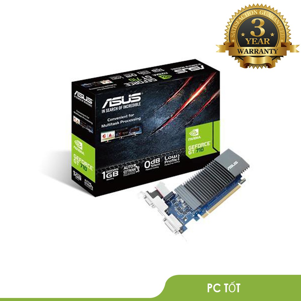 Card màn hình asus GT710-SL-1GD5-BRK (NVIDIA Geforce/ 1Gb/ DDR5/ 64Bit) NEW-Bảo hành 36T