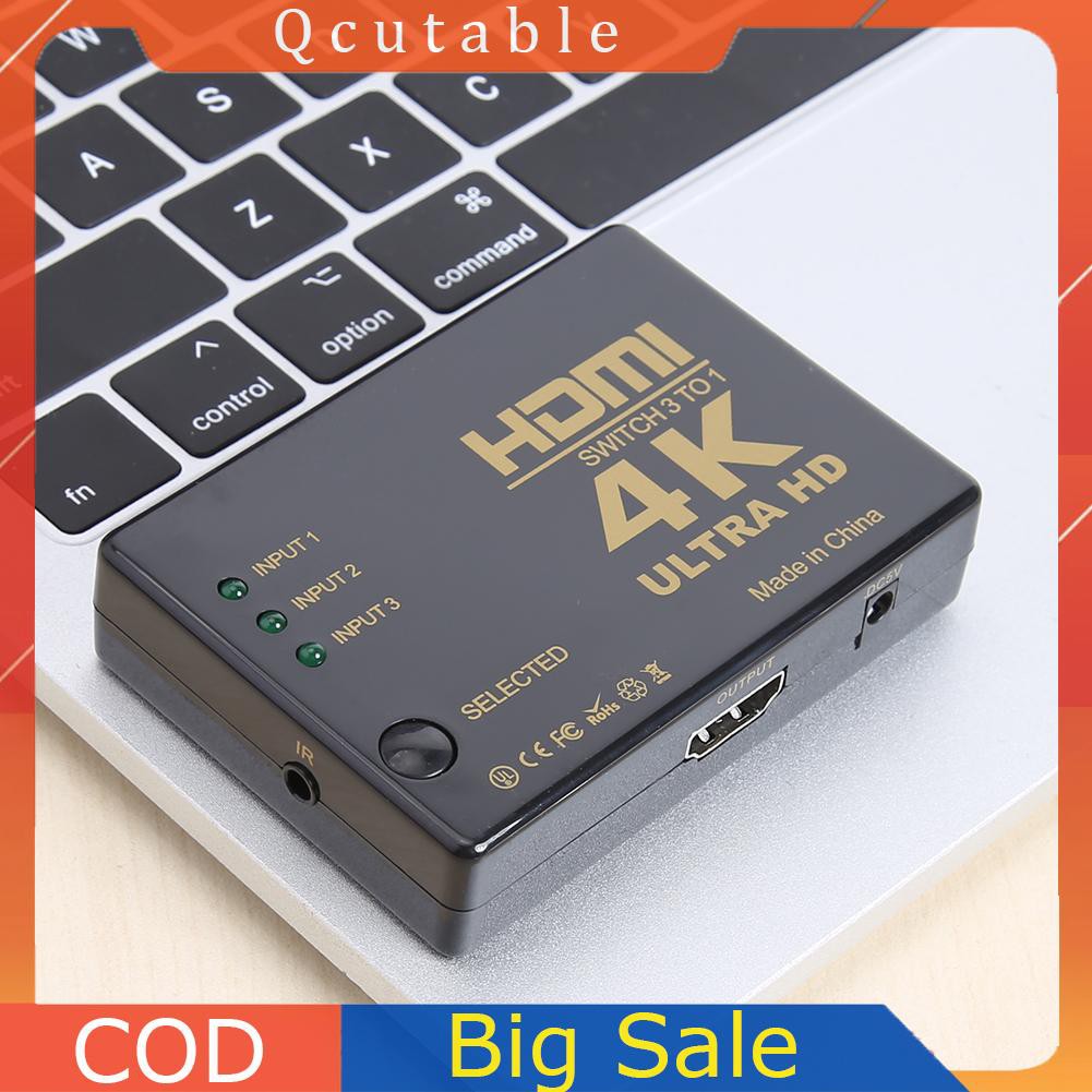 Bộ Chia Video Qt / 4k 2k 3x1 Hdmi 3 Vào 1 Đầu Ra Cho Pc