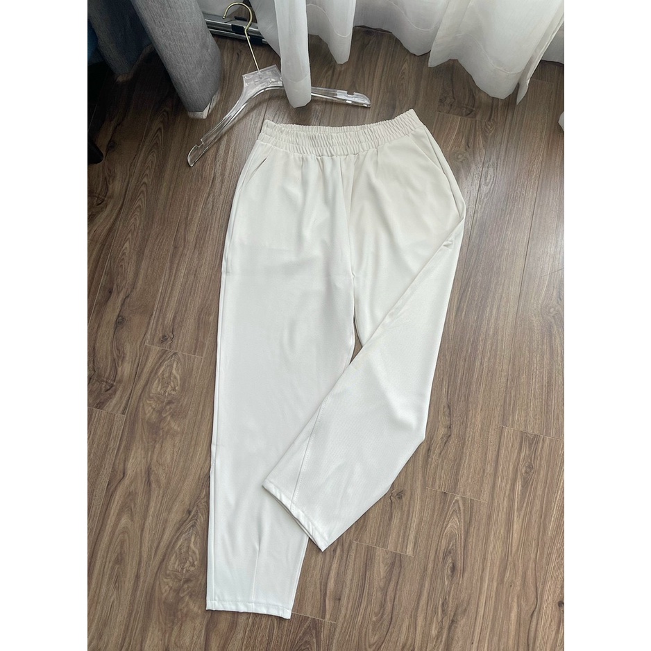 Quần baggy nữ cạp chun chất liệu vải ruby siêu mát mềm mịn không bai không xù