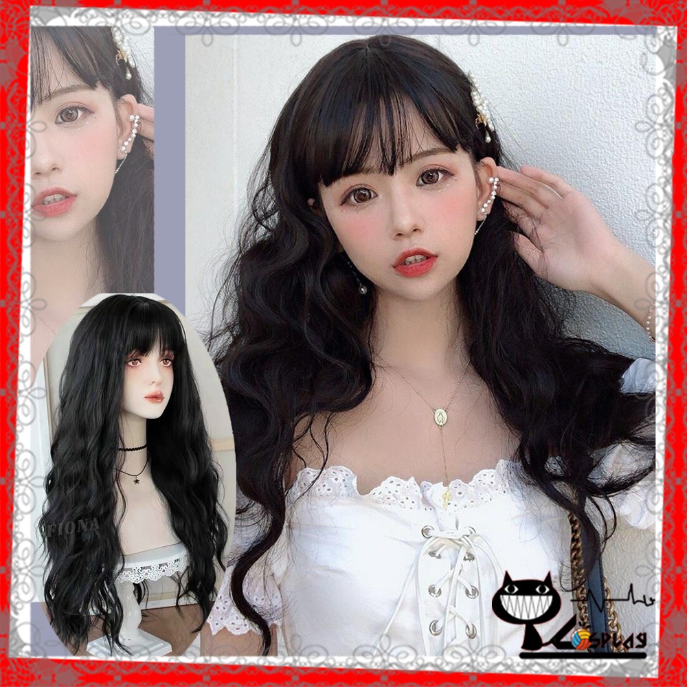 [Sẵn] Wig/Tóc giả xoăn đen dài dễ thương teen/lolita/cosplay mã BHT8174 [Miu Cosplay]