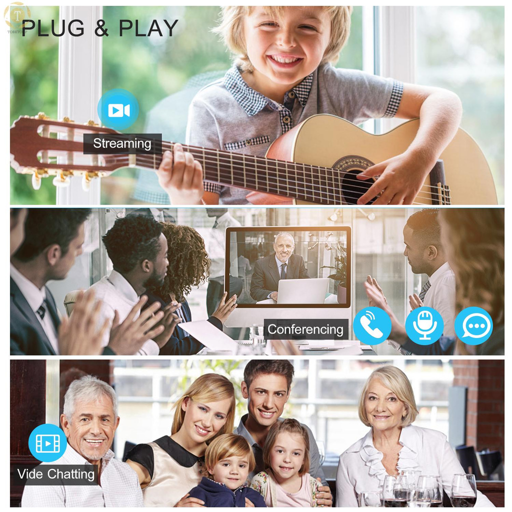 Webcam Usb Mini 12 Tiếng Ồn Tích Hợp Mic Linh Hoạt Cho Máy Tính Để Bàn / Laptop