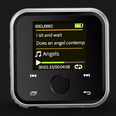 Máy nghe nhạc thể thao HBNKH R300 Lossless nhỏ gọn, có dây đeo như smartwatch, kèm tai nghe hifi