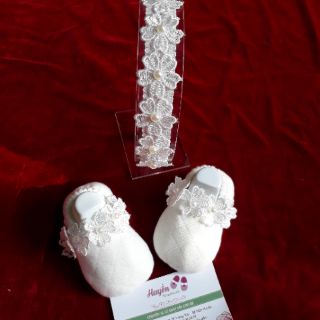 set giày vải cho bé ( giày + turban)