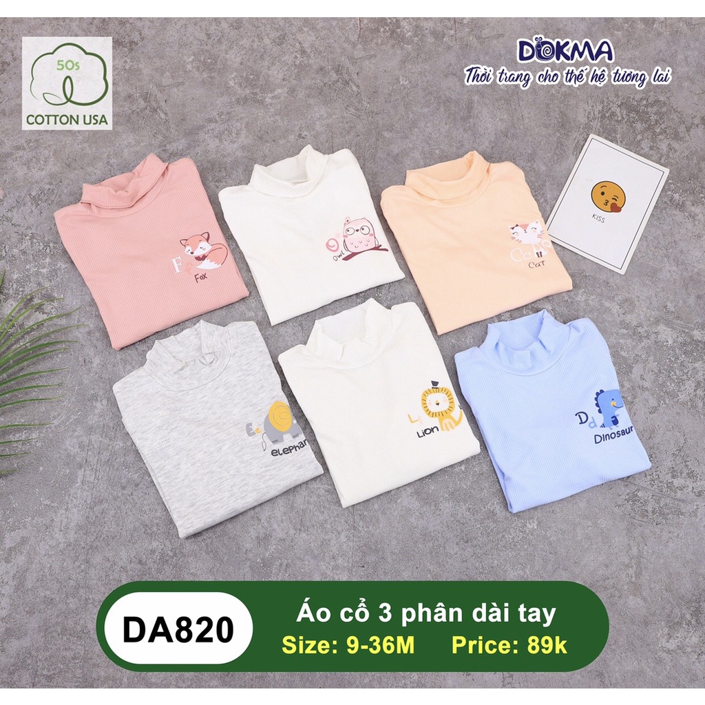 [FREESHIP] Áo giữ nhiệt cao cổ 3p bé gái 9-36 tháng tuổi, cotton tăm Mỹ Dokma DA820