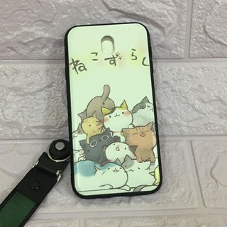 Ốp lưng thời trang in hình cho Galaxy J7 Pro Tặng dây đeo