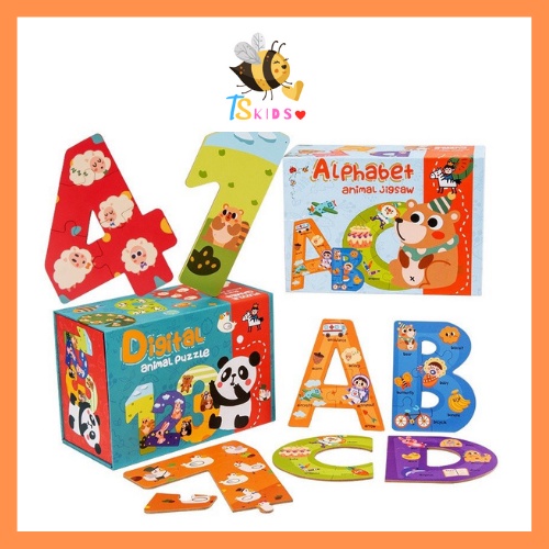 ✳ ✳ BỘ PUZZLE GHÉP HÌNH CHỮ CÁI TIẾNG ANH- BỘ PUZZLE GHÉP HÌNH SỐ HỌC MẪU MỚI NHẤT! CỰC XỊN SÒ LUÔN - TS Kids Shop