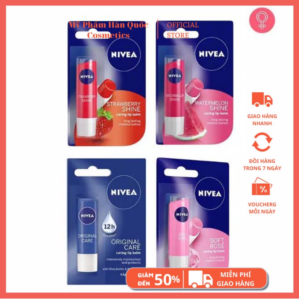 Son Dưỡng Môi Nivea Chuyên Sâu 4.8g giữ ẩm cho đôi môi mềm mại, căng bóng